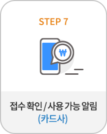 접수확인/사용가능 알림(카드사)